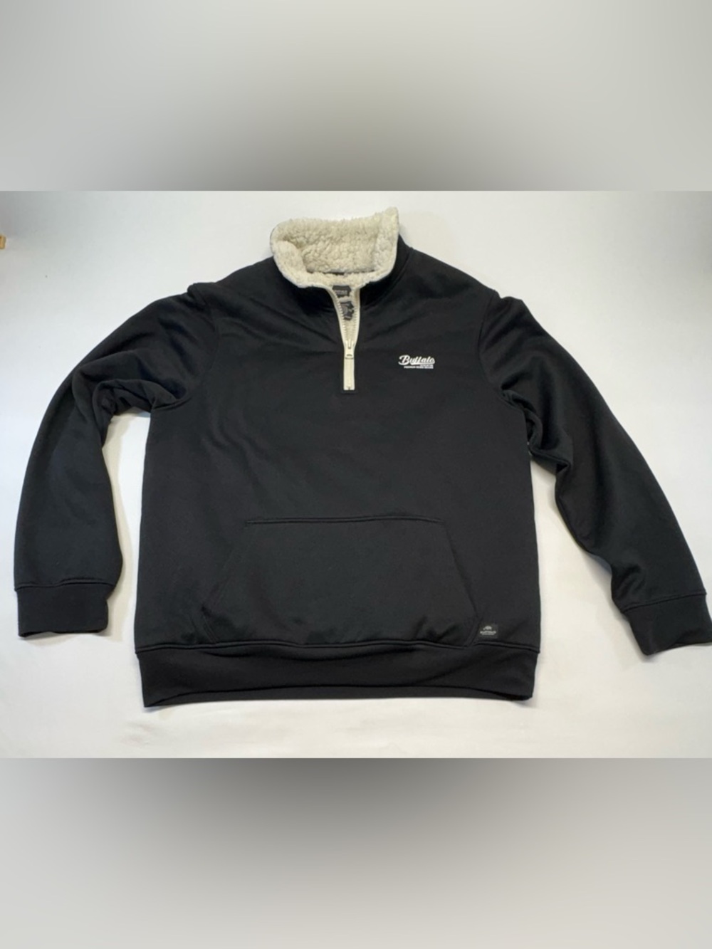 Buffalo David Bitton Black Quarter-Zip Pullover Fleece - Sherpa Lined Size XL